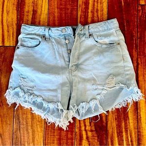 Wild Fable High Rise Frayed Hem Jean Shorts - Light Wash Size 10